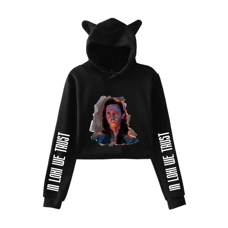 LOKI Sweatshirt Kawaii Cat Ears Hoodies Womens Sweatshirt Loki Fashion Cropped Tops Girls Clothes pullovers sweetshirts