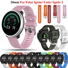 Ремешок для часов, силиконовый, со стальной кнопкой, для Garmin Forerunner 245645Vivoactive 3valeur SQ, браслет для ремня Polar Unite Ignite 2