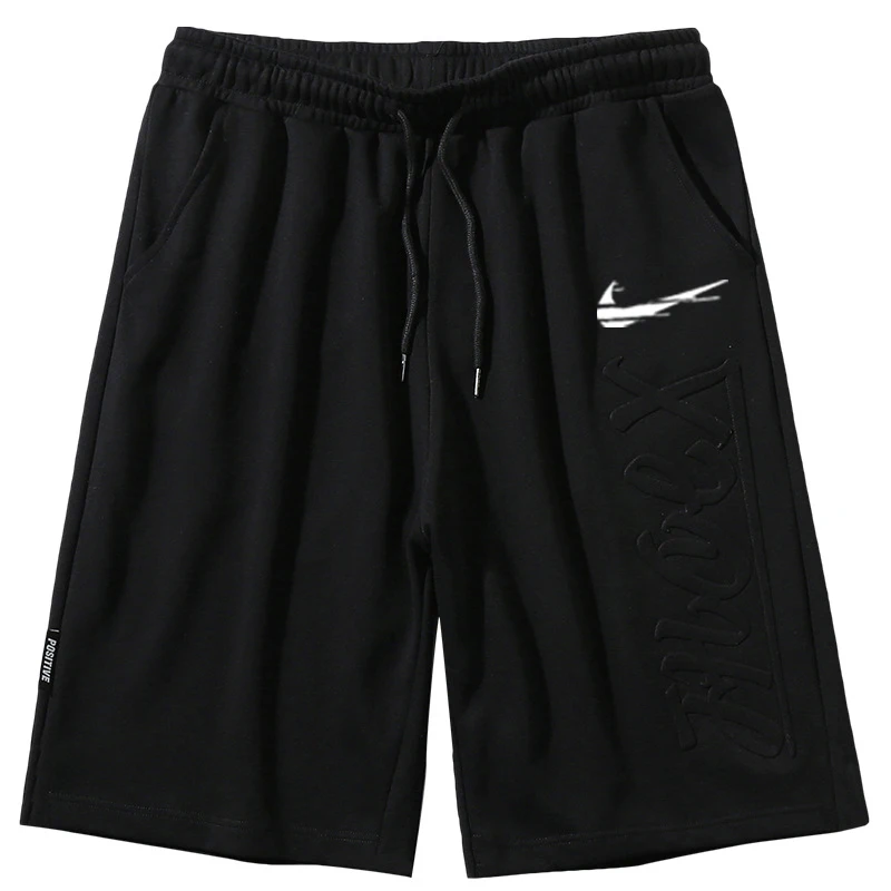 

2021 summer new same color embossed INIKE shorts men's loose sports trend five-point pants
