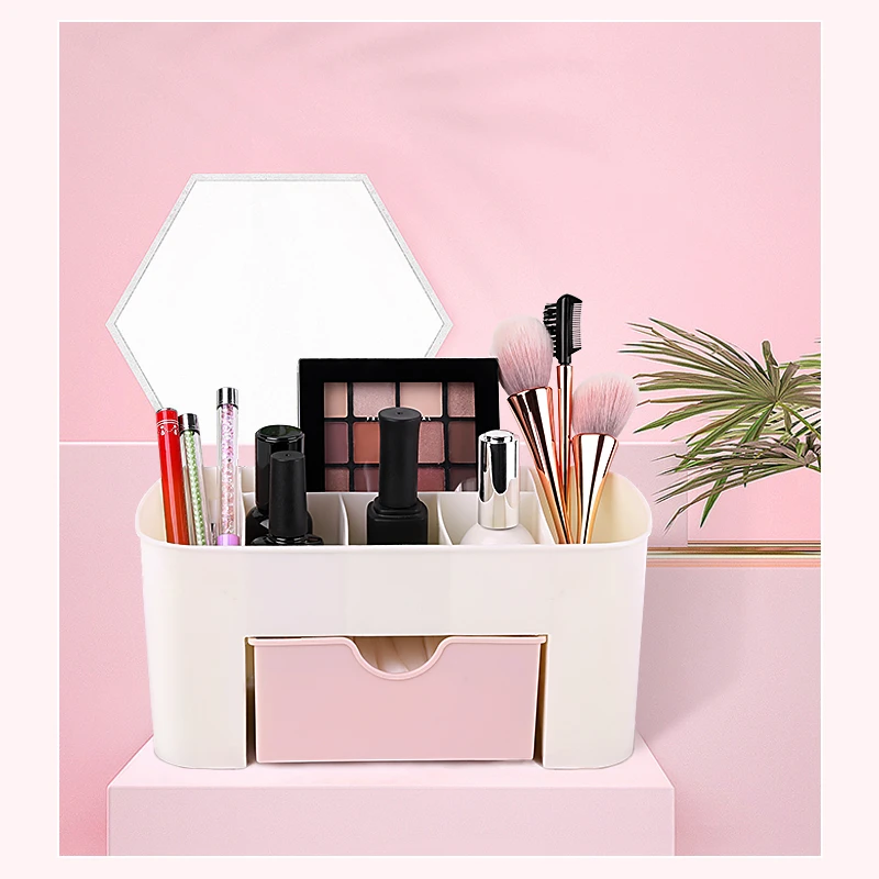 Вместительная коробка для хранения косметики AG органайзер макияжа ящик домашний