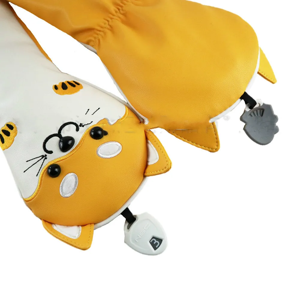 

PU Golf Wood Head Covers DR FW UT Wood Driver Headcover Cute Animal Shape Waterproof Golf Club Headcovers