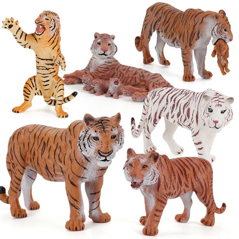 

Simulated Large White Tiger Animal Model Figure Girl Kids Toys Cute Siberian Tiger Solid Science Education Decoration Ornaments