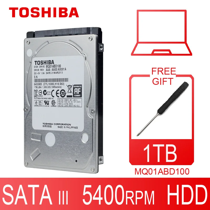 Жесткий Диск TOSHIBA для ноутбука 1 ТБ 1000 ГБ HDD HD 2 5 дюйма 5400 об/мин 8 м SATA2 оригинальный