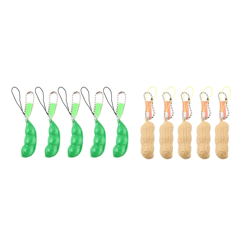 

Decompression Toy Peas Beans Peanut Squishy Fidget Toy Adult Anti Stress Ball Infinite Squeeze KeyRing