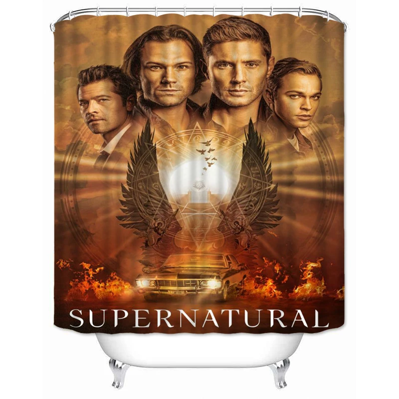 

Musife Custom Supernatural Shower Curtain Cartoon Waterproof Polyester Fabric Bathroom With Hooks DIY Home Decor