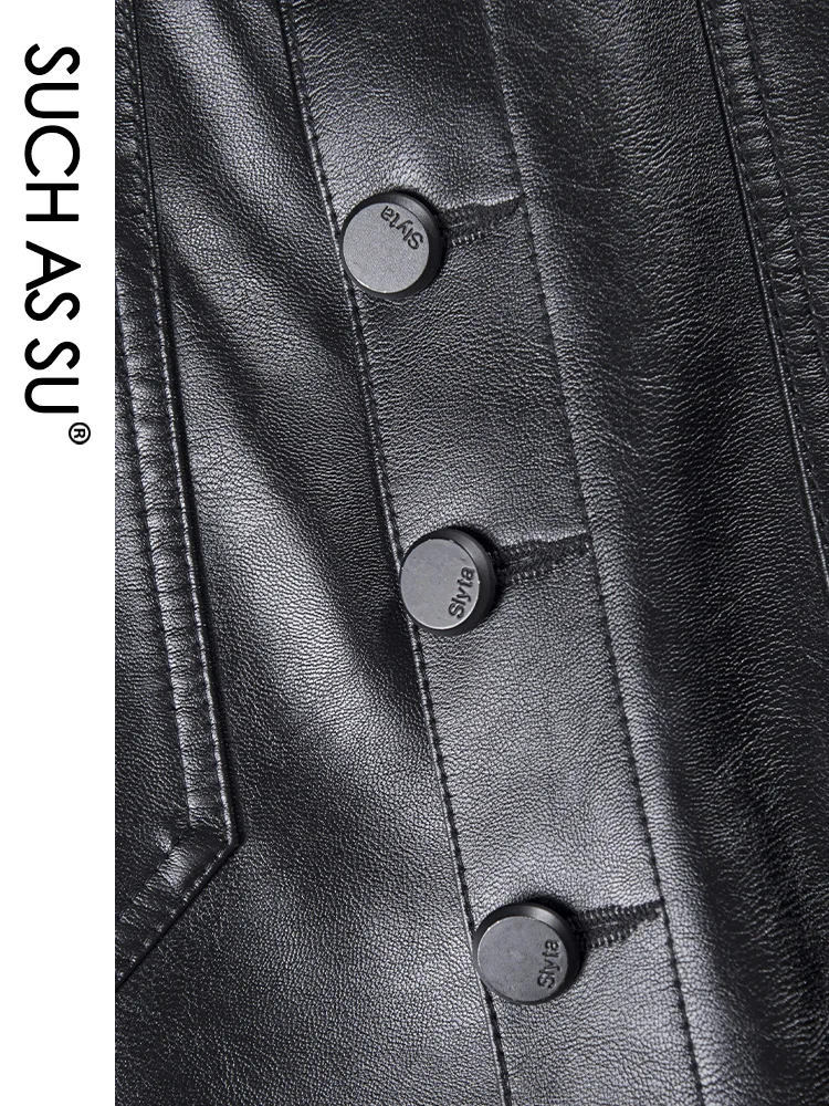 Женская кожаная юбка с высокой талией черная трапециевидная мини-юбка из