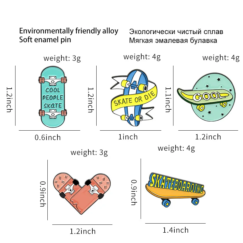 

Cute Cartoon Student Skateboard Brooch Skate Enamel Pin Custom Fun Sports Love Skating Brooches Badge Jewelry Gift For Kids