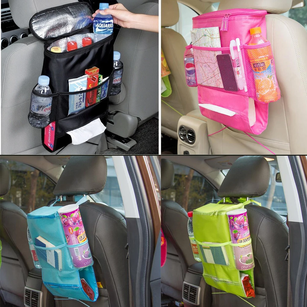 Mochila de asiento de coche para beb&eacute;, organizador de bebidas aislado, bolsa de almacenamiento de viaje, nueva-4