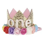 Украшения для вечеринки в честь Дня рождения детей Детская семейная детская Праздничная шляпа с короной для мальчиков и девочек на 1-й день рождения