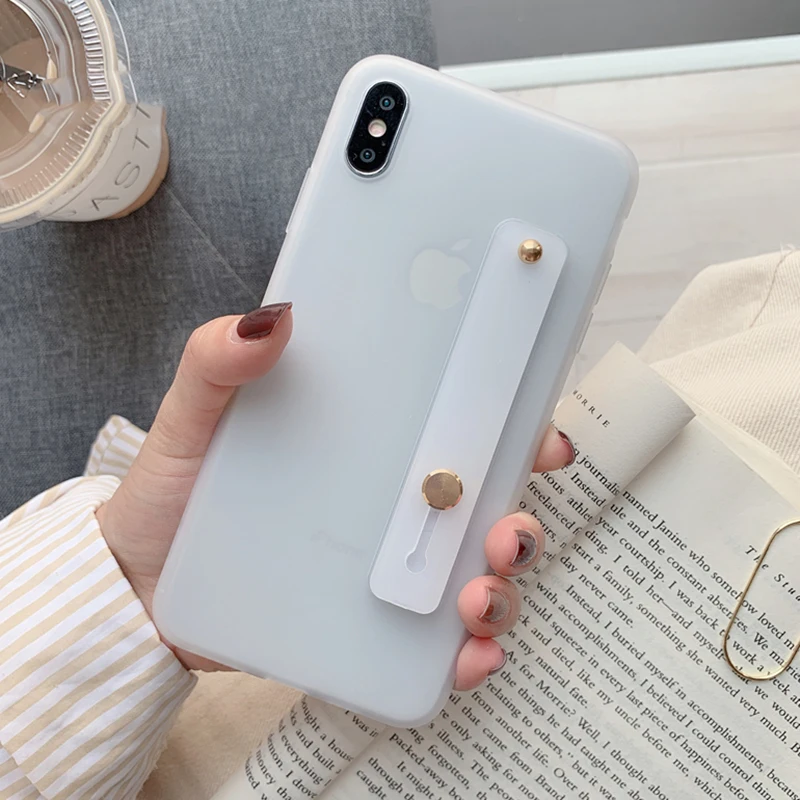 WristStand Matte Простая подставка Матовый ТПУ чехол для huawei Honor 7C 7A 7X фотоаппаратов моментальной печати 7S 6X 6C 6A 5X 5C V9 играть V10 V20 ремешок повязка на руку чехол - Цвет: WristStand Matte