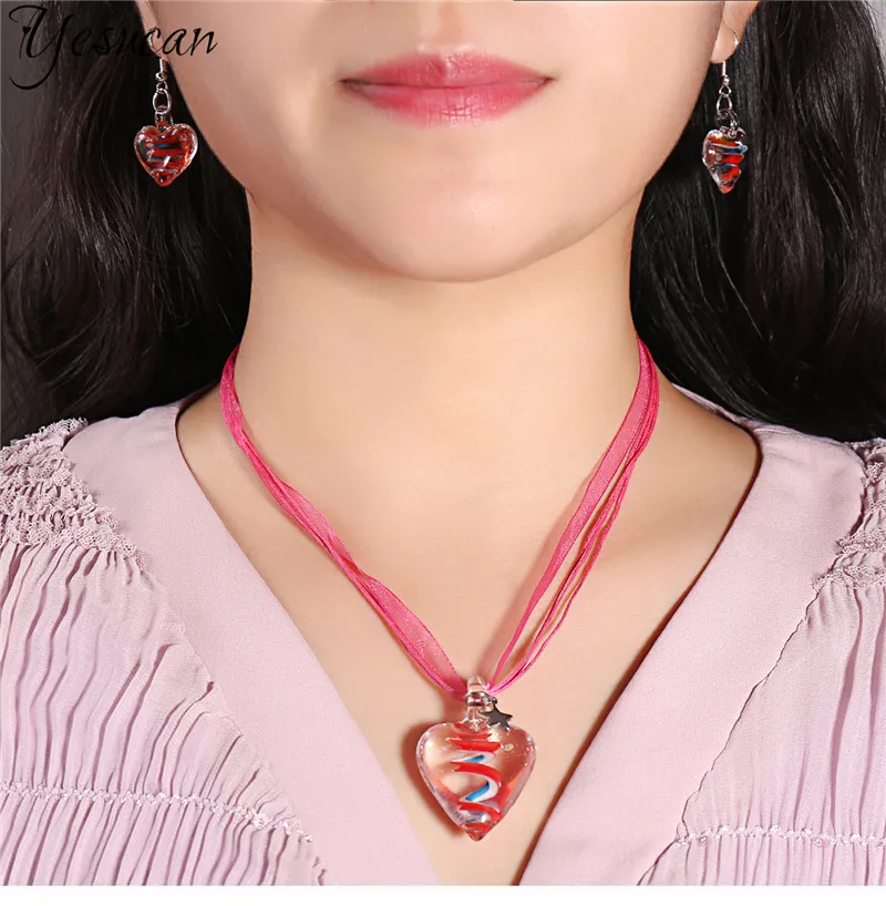 Коллекция 2022 года индивидуальный стиль ожерелье серьги любовь сердце цветные