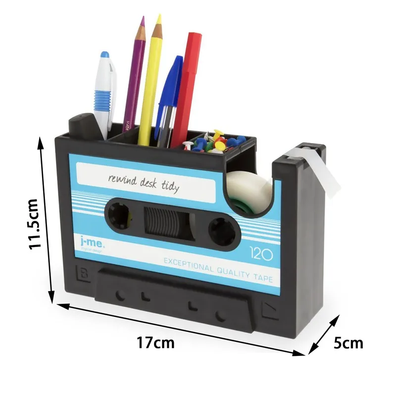 

Cassette Tape Dispenser Pen Holder Vase Pencil Pot Stationery Desk Tidy Container Office Stationery Supplier Gift