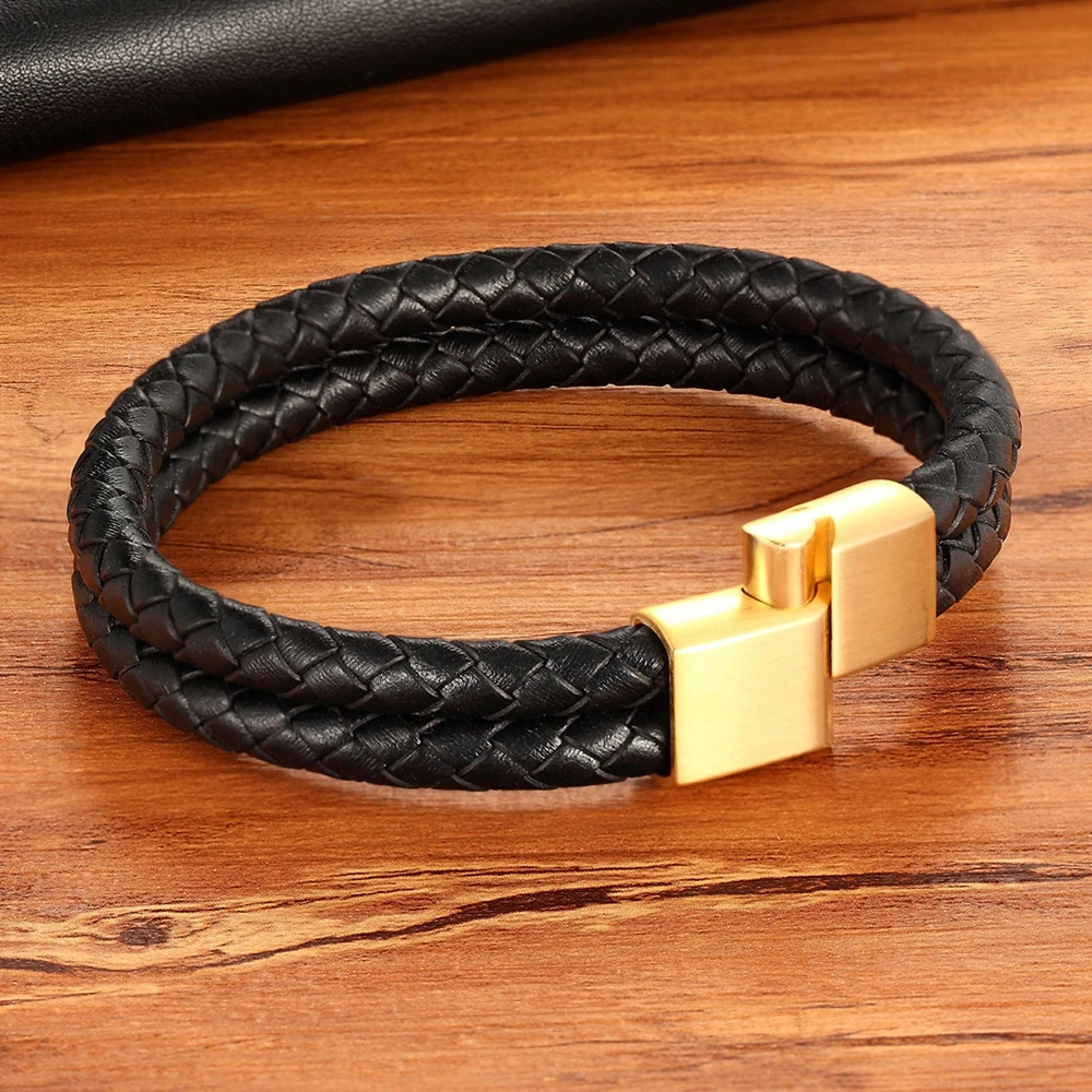 Классический дизайн античный черный плетеный браслет индивидуальный подарок