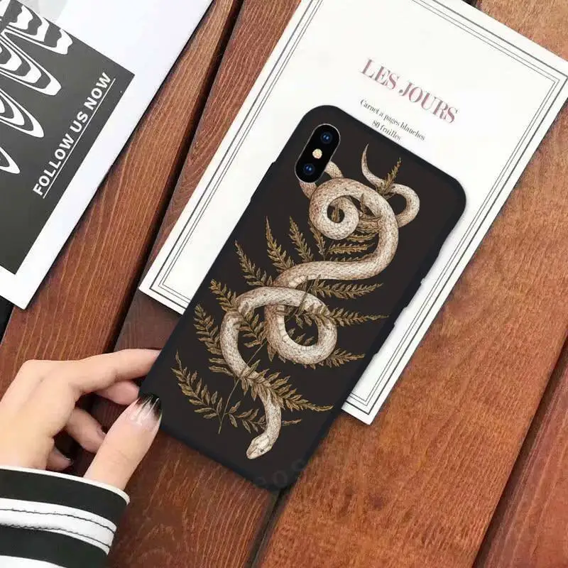 

Aesthetics Hand Snake Flower Snake Phone Case for iPhone 11 12 mini pro XS MAX 8 7 6 6S Plus X 5S SE 2020 XR
