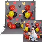 Фон для фотосъемки Красочные воздушные шары фон для 1-го дня рождения торт разбивать баннер новорожденные дети фотосессия портреты Фотостудия
