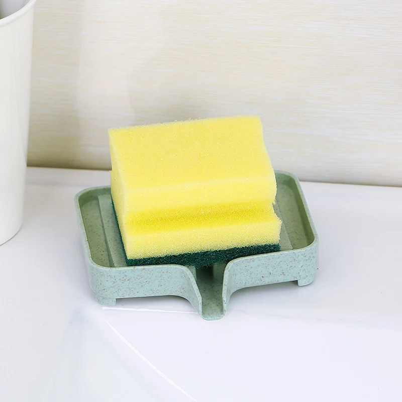 

Sponge Holder PP Wheat Straw Storage Rack Drain Soap Box Tray Soapbox 1 Pcs Shower Soap Tray Tool Soap Dish Plate Holder