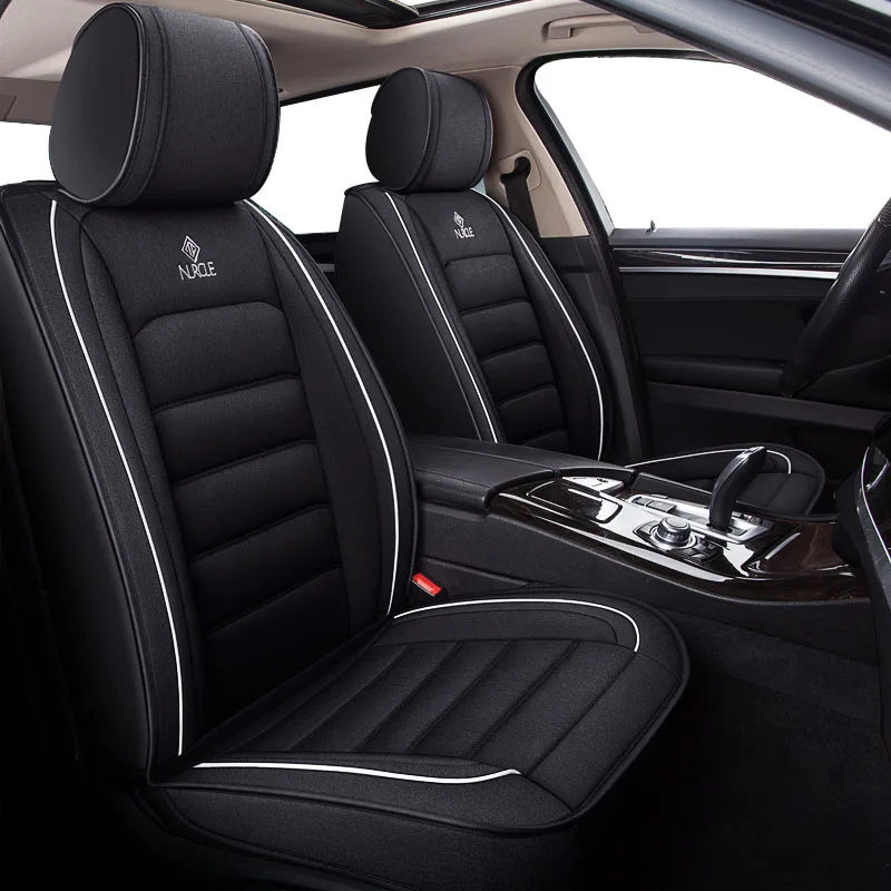 

KADULEE flax car seat covers For Hyundai IX35 IX25 Sonata Santafe Tucson ELANTRA Accent i20 i30 i40 automobiles accessories