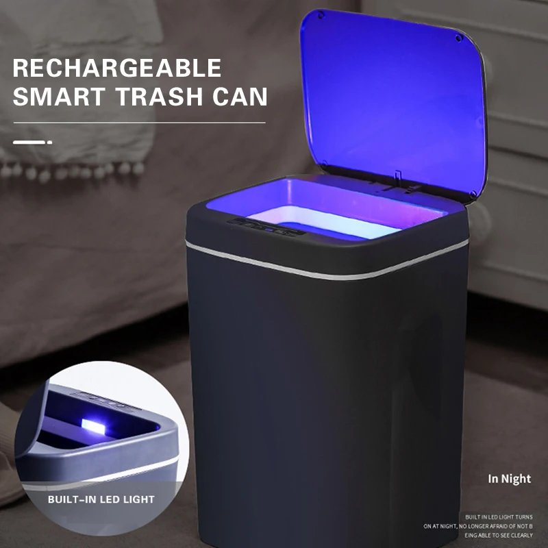 

16L USB Charging Smart Trash Can Automatic Sensor Dustbin Intelligent Sensor Rechargeable Electric Waste Bin Rubbish Can