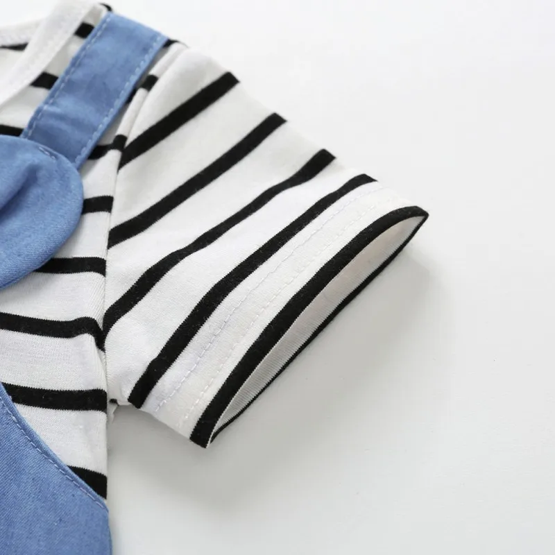 Детский летний комбинезон с коротким рукавом мультяшным принтом | Мать и ребенок