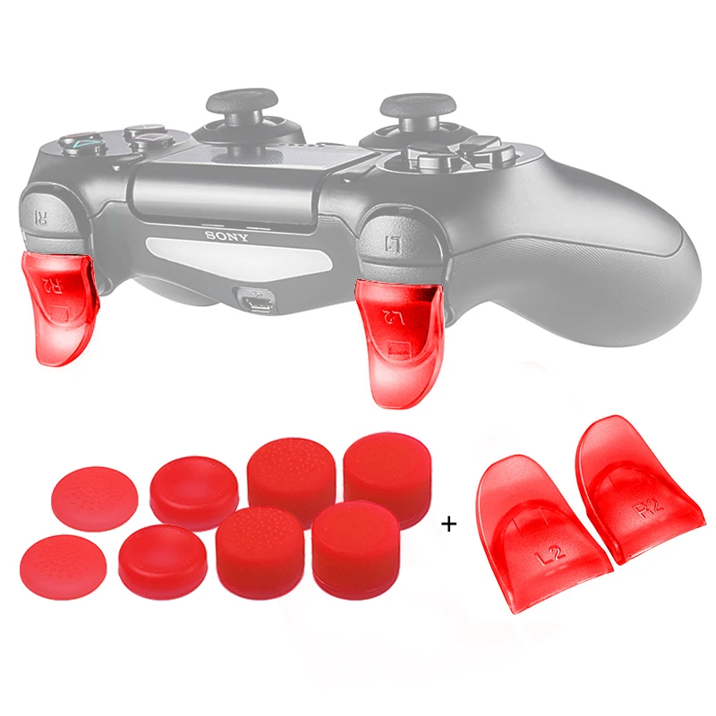 1 шт. изогнутый L2 R2 триггер расширитель кнопки комплект для playstation 4 PS4 S/PS4 Slim/PS4 Pro игровой контроллер аксессуары - Цвет: Red - 03