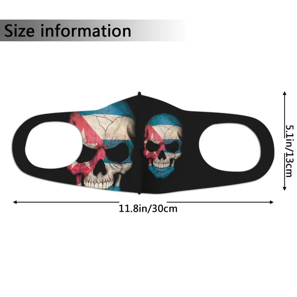 Кубинский флаг череп маска с фильтром многоразовая Маска сделай сам для детей