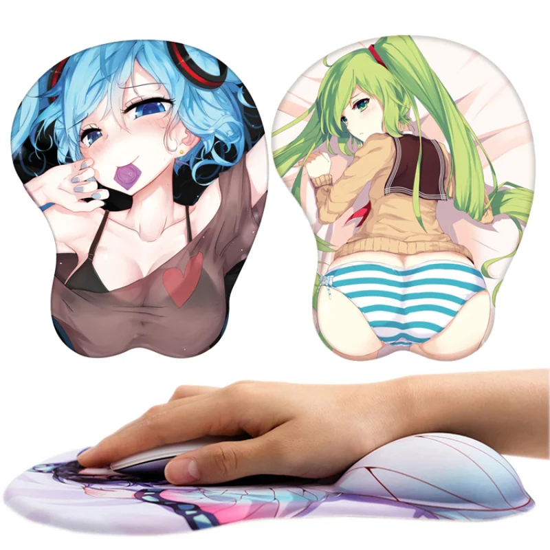 

Коврик для мыши Vocaloid с привлекательными 3D бедрами, большая грудь, коврик для мыши, силиконовый игровой коврик для запястья, креативный коври...