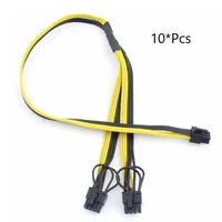 10pcs pci e pcie 6pin to dual 8pin 62pin adapter cable graphics gpu video power cable 16awg18awg for miner mining
