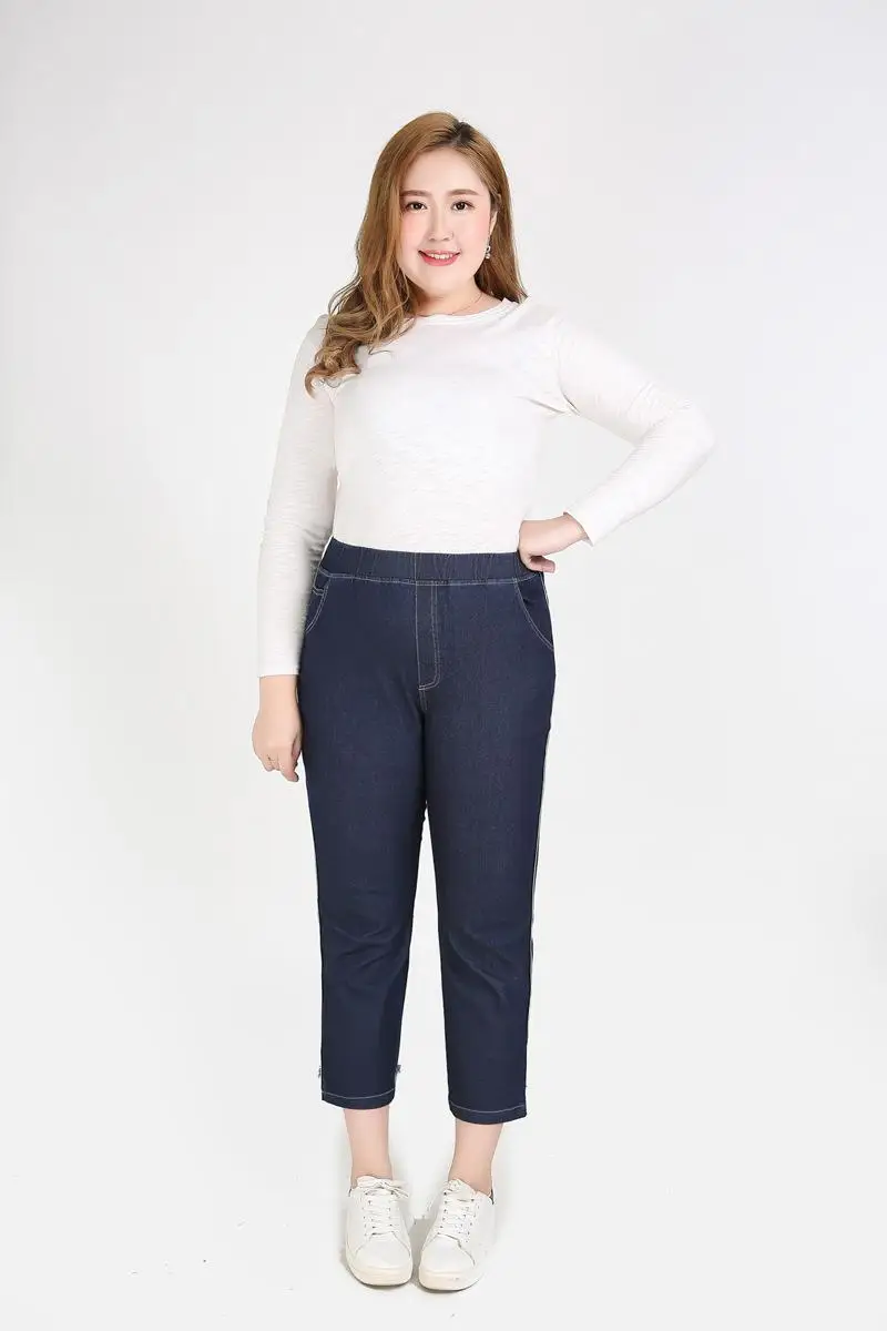 2XL-9XL женские большие размеры джинсы повседневные с высокой талией стрейч джинсовые брюки женские 5XL 6XL 7XL Большие размеры зимние обтягивающие джинсы брюки