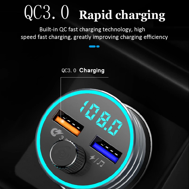 Автомобильный Bluetooth 5 0 FM передатчик беспроводной громкой связи аудио приемник