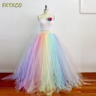 Женская длинная юбка с эластичным поясом, разноцветная бальная юбка-пачка на весну и лето, 2021