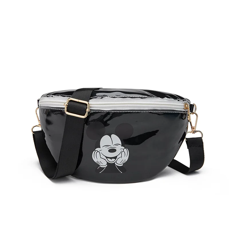 

2021 Fashion Children's Laser Bag Disney Creative Funny Transparent Sequin Bag for Women 4 Colors Mickey Modeling Mini Belt Bag