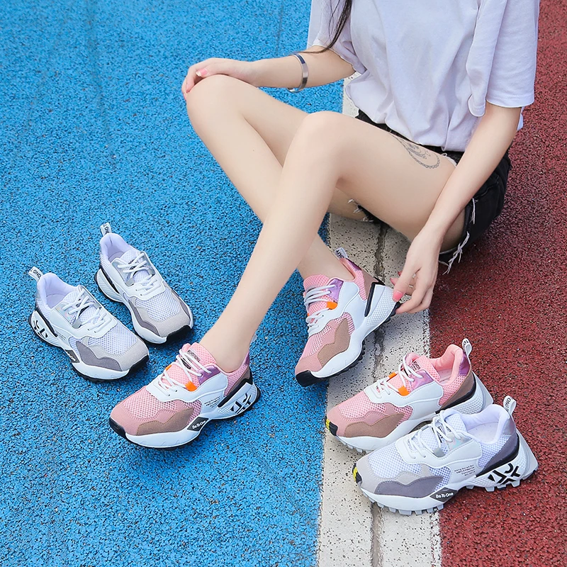 Fujin/весенние кроссовки на плоской подошве Модная дышащая обувь с круглым носком