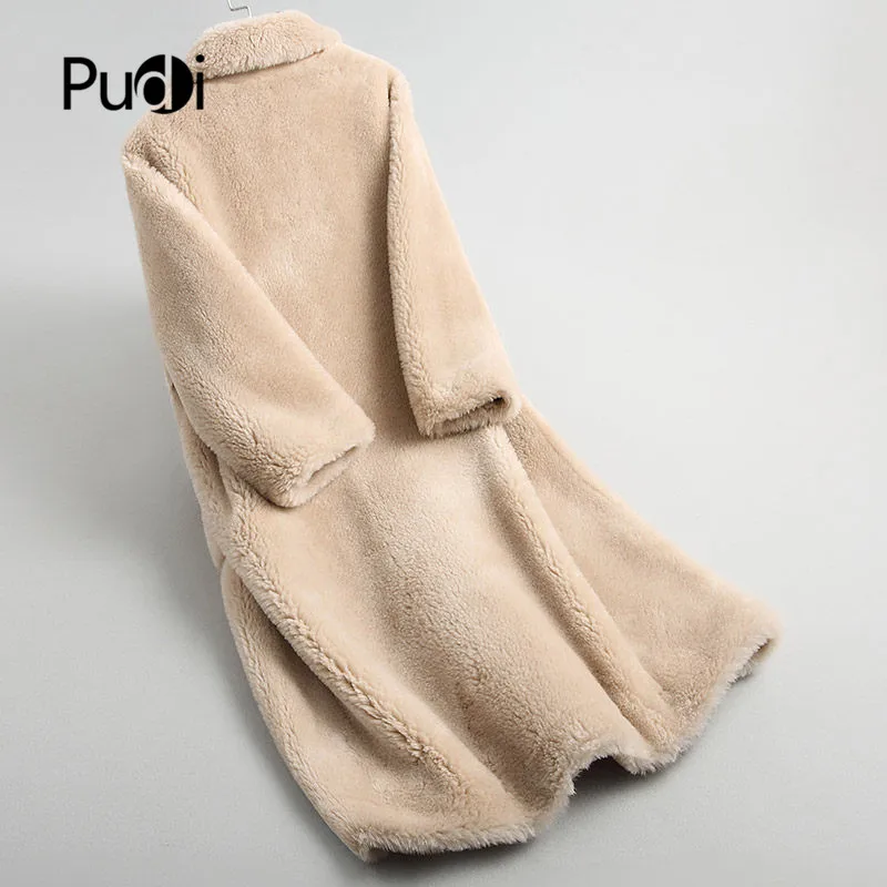 PUDI A18228 Женское зимнее пальто из настоящей шерсти, теплая куртка, пальто для девочек, Женская длинная куртка, пальто