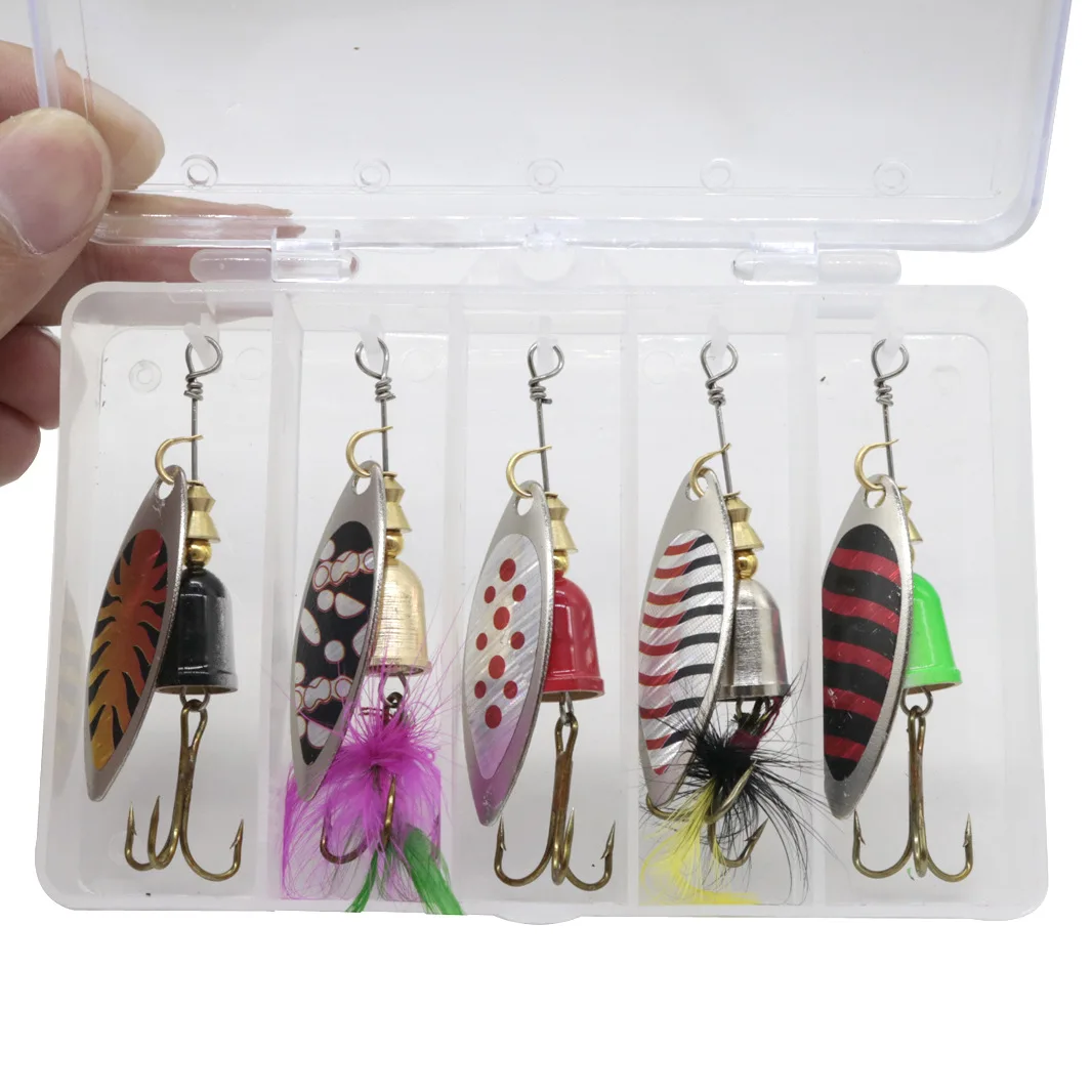 

5pcs/lot Metal Fishing Lures 6cm 7.5g Vibrations Hard Metal Spinner Baits Kit VIB Bait Crankbaits with Tackle Box