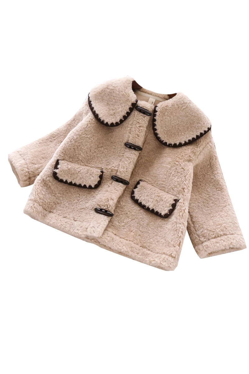 

Children's clothing autumn and winter girls' thickened cashmere fur coat baby girl clothes