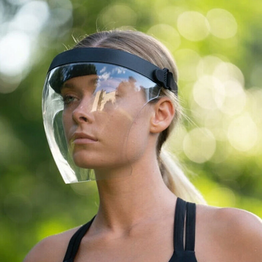 Protective Mask Anti-Oil Reusable Cycling Face Cover Shield Anti-Fog Oil Plastic Transparent Mouth Kitchen Tools | Дом и сад
