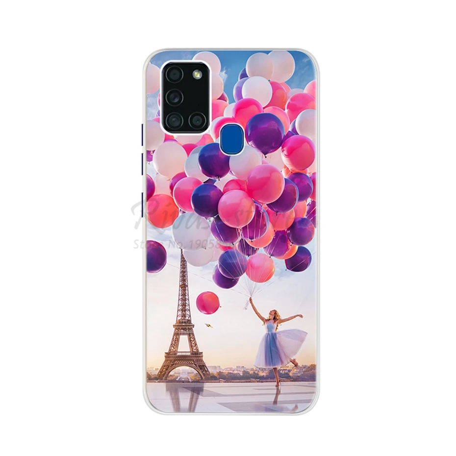 Чехол для Samsung Galaxy A21S чехол A21 S 2020 мягкие силиконовые чехлы из ТПУ задняя крышка