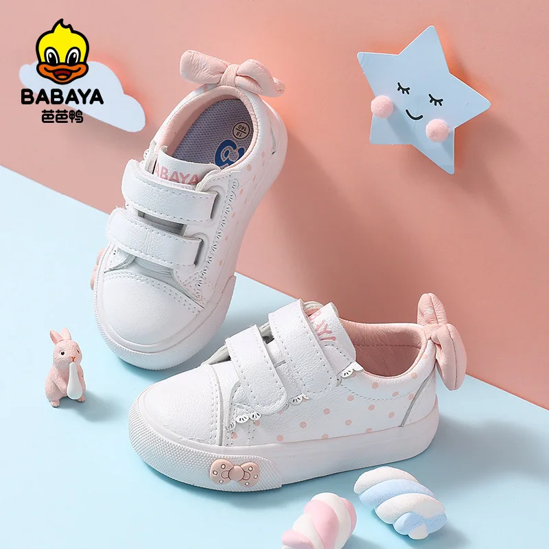 Кроссовки Детские Babaya с мягкой подошвой белые для девочек Girls1-3 лет на осень 2020 |
