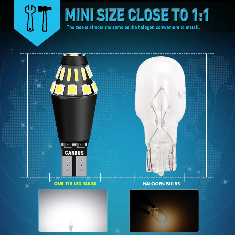 Фонарь заднего хода светодиодный W16W Canbus 2 шт. для KIA Rio 3 4 Rio5 Soul Optima k5 Borrego Sportage Forte Ceed