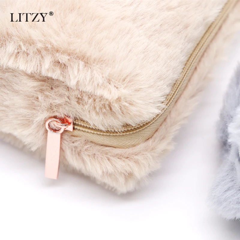 Большой Карандаш Чехол для девочек Kawaii Плюшевые красивое школьное с маленькими