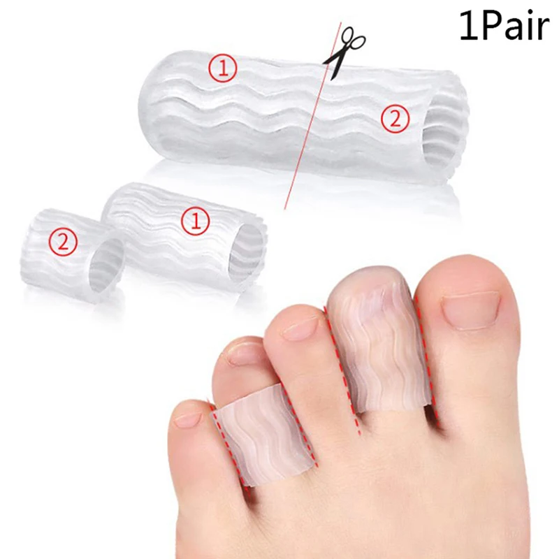 

1Pair Silicone Gel Finger Toe Protector Cover Cap Pain Relief Preventing Blisters Corns Nail Tools Foot Care Toe Separators