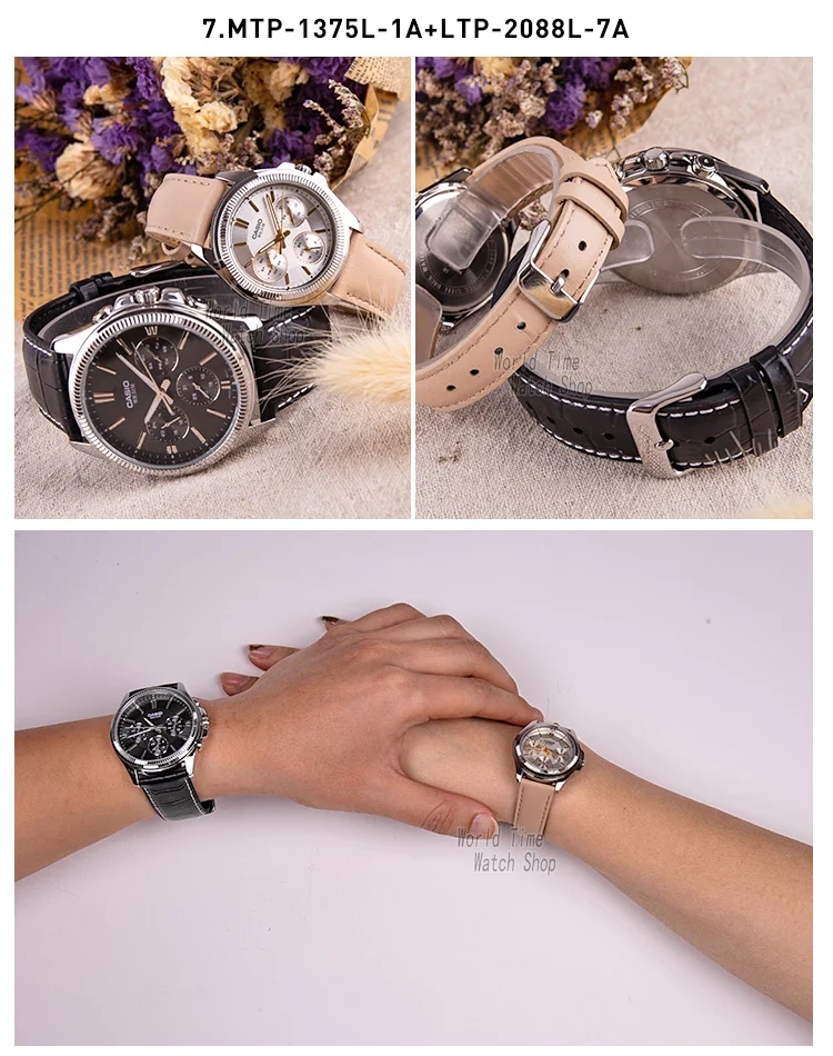 Мужские часы Casio Мужские часы Set Top Brand Роскошные женские часы Кварцевые наручные часы Спортивные мужские часы Водонепроницаемые женские часы Luminous Pair Design Model relogio feminino masculino reloj hombre