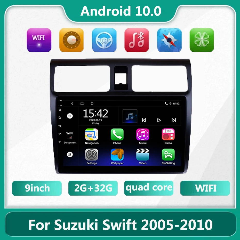 

2DIN Android 10.0 Car Radio Multimedia Player For Suzuki Swift 2005 2006 2007-2010 2007 Navigation GPS Autoradio Car DVD Player