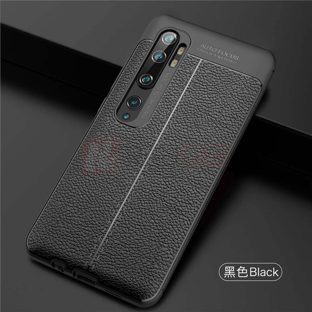 Кожаный чехол для Xiaomi mi Note 10 чехол Роскошный силиконовый бампер чехол для телефона для Xiao mi Note 10 mi Note 10 pro CC9 Pro Чехол - Цвет: Черный