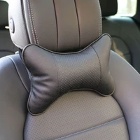 car seat pillow protection neck double sided leather car headrest hole design auto supplies safety car neck pillow