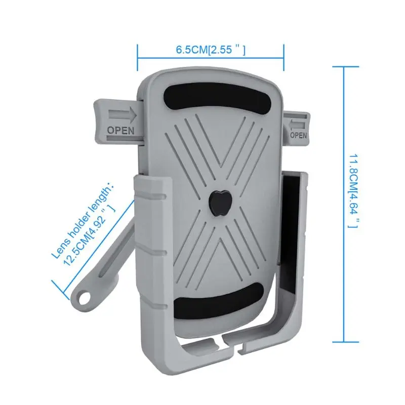 

Aluminum Bicycle Phone Holder Adjustable GPS Bike Handlebar Rear Mirror Stand Mobile Phone Mount for 4.7-6.5" Smartphone