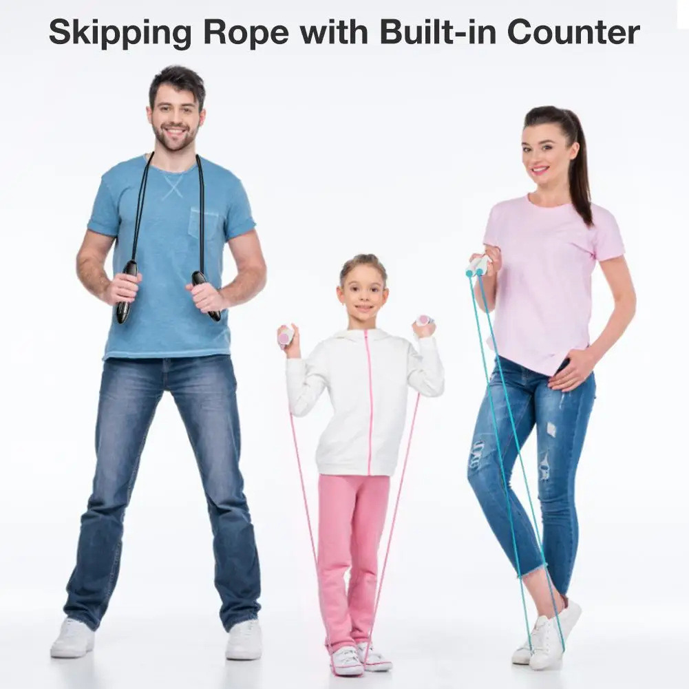 

Crossfit Jump Rope Weighted Skipping Rope Skip Speed Jump Ropes Built-in Counter Anti-Slip Handle for Men Women Children