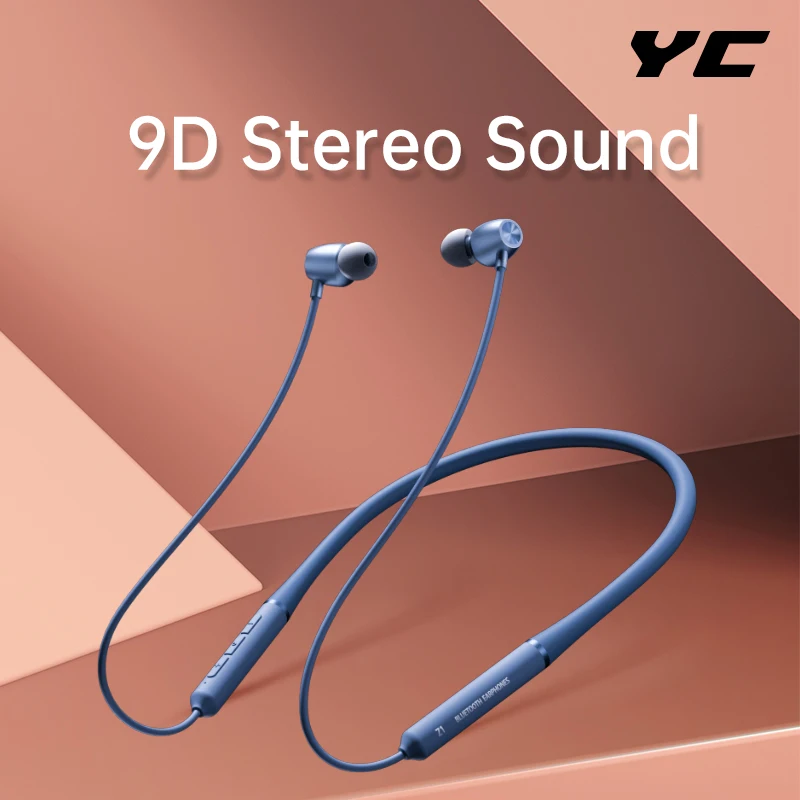 Беспроводная гарнитура YC Спортивные наушники Bluetooth V5.0 с микрофоном и шейным