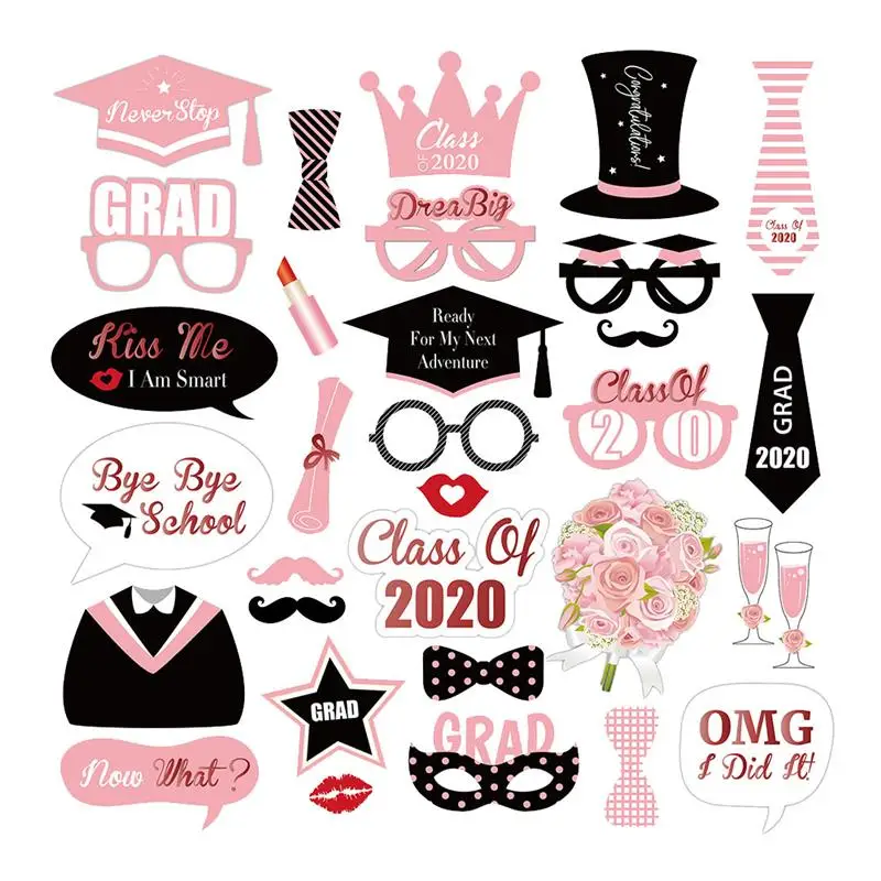 27 шт. в 1 Набор реквизит для фотографий 2020 очки выпускного вечера вечерние