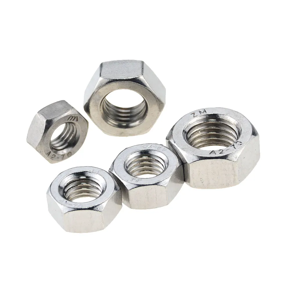 

Метрическая резьба DIN934 M1.6 M2 M2.5 M3 M4 M5 M6 M8 M10 M12 M14 M16 304 шестигранные гайки из нержавеющей стали